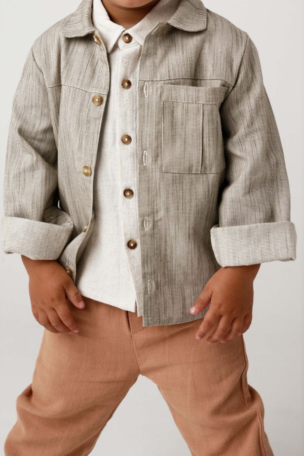 Donsje Pieter Overshirt - Sesame/White Striped Longsleeve