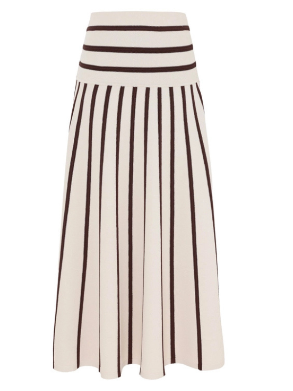 zimmermann illuminate striped knitted midi dress Luna twisted striped metallic knitted midi dress - cream