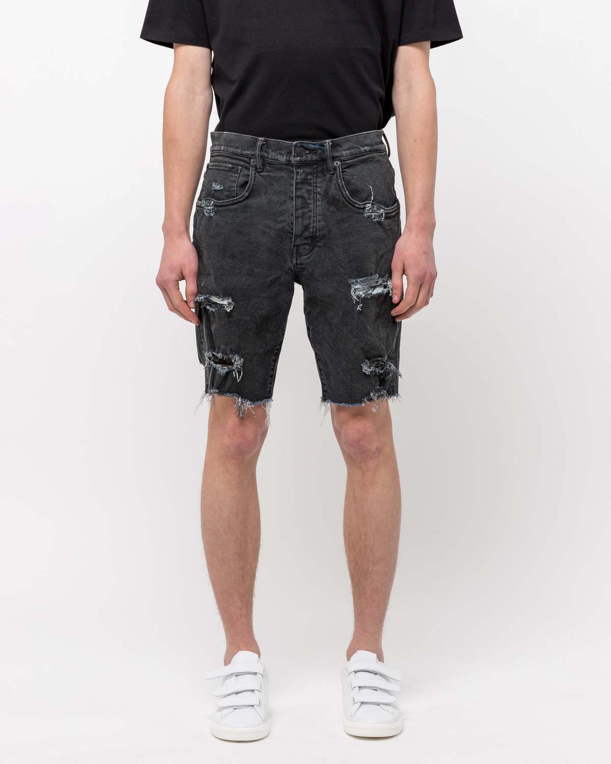 PURPLE 020 Denim Shorts - Vintage Coated Black - Image 2 of 5