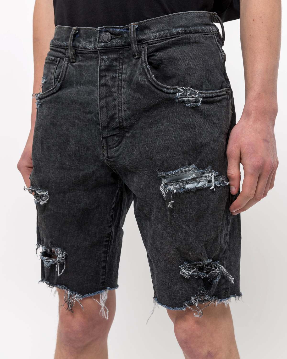 PURPLE 020 Denim Shorts - Vintage Coated Black - Image 3 of 5