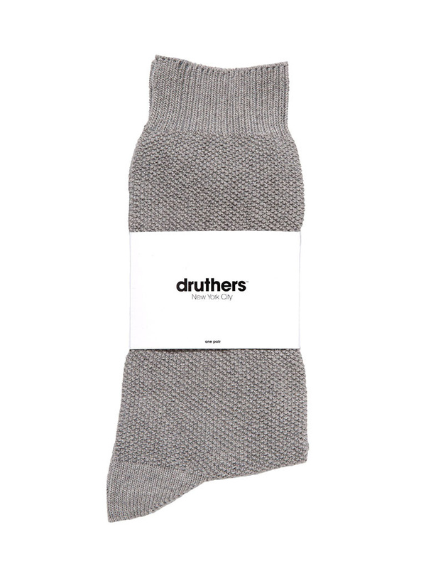 Druthers Pique Knit Crew Socks - Ash Druthers Pique Knit Crew Socks - Ash