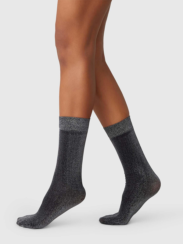 Swedish Stockings Ines Shimmery Socks - Black