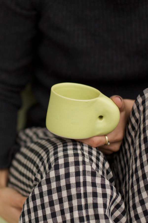 Eliza Faulkner Chunky Mug - Matcha Green / Glossy Pink