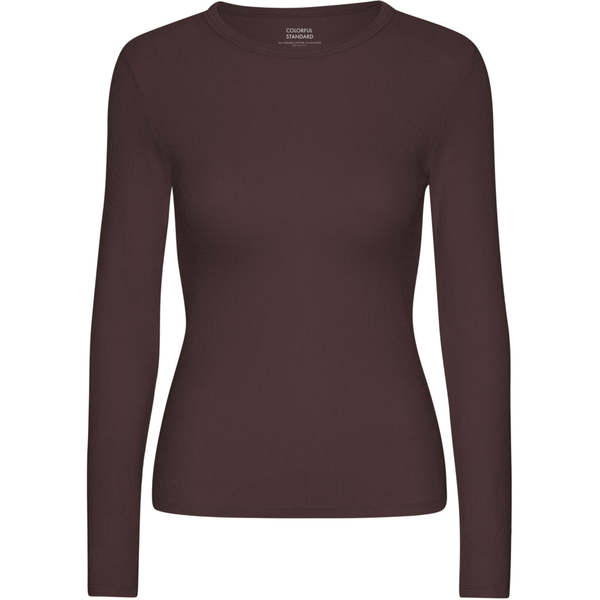 Colorful Standard T-Shirt Rib Long Sleeves - Oxblood Red