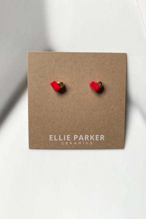 ELLIE PARKER CERAMICS Heart Ceramic Earrings