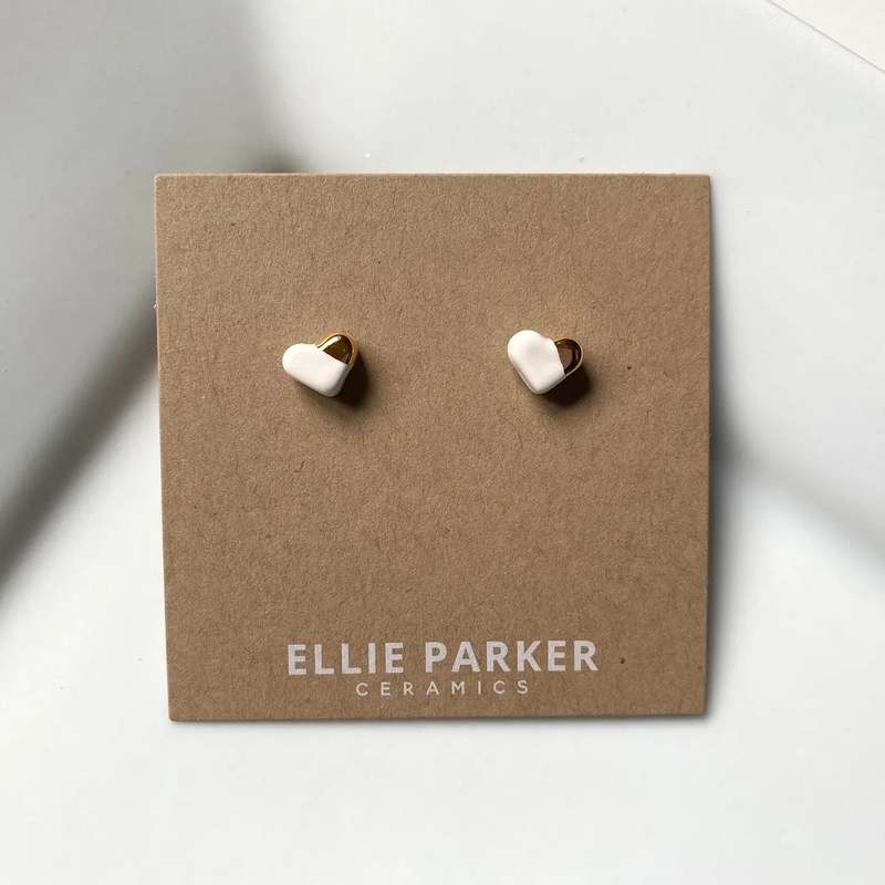 ELLIE PARKER CERAMICS Heart Ceramic Earrings