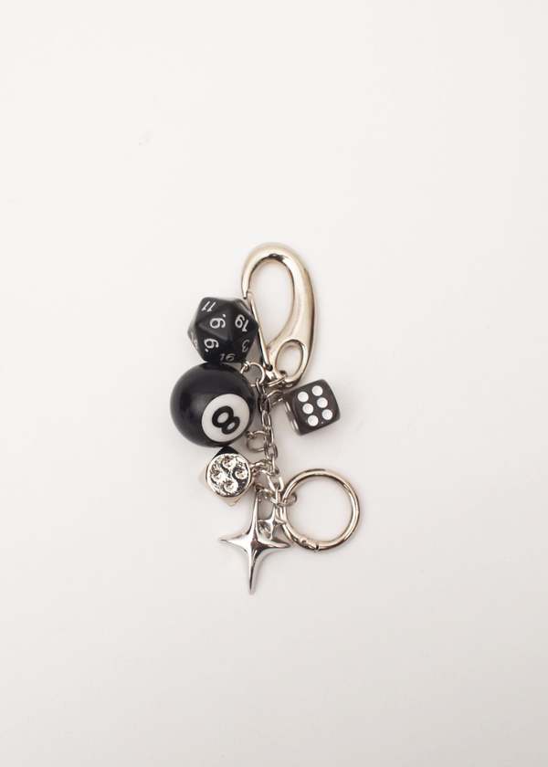 EVERGREEN Black Dices with Star Keyring