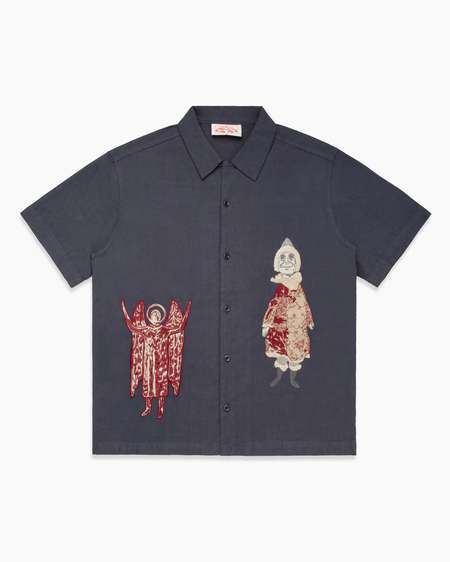 Samuel Zelig 刺繍　半袖シャツ samuel zelig / Creature Camp Shirt - Grey – BALANCE OKAYAMA