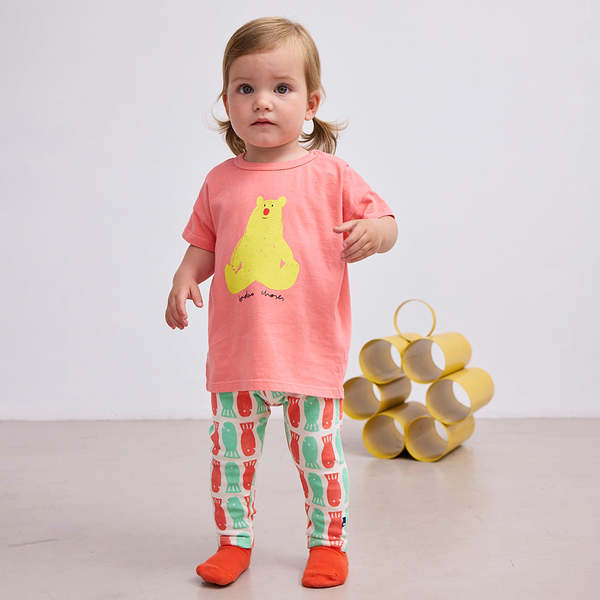 Bobo Choses Baby Hug Me Bear T-shirt - Coral Pink