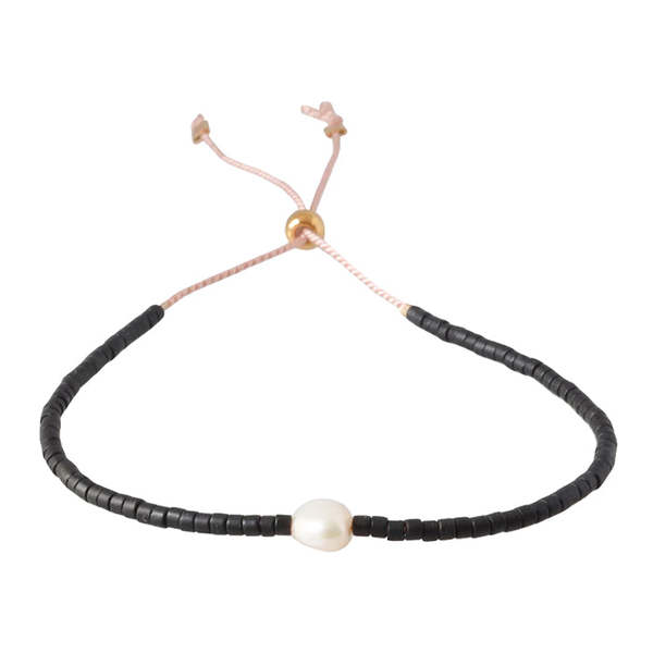 Libby and Smee Pearl String Bracelet - Black