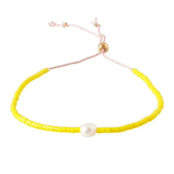 Libby and Smee Pearl String Bracelet - Sunshine Yellow