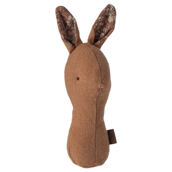 Maileg Lullaby Friends Bunny Rattle - Chocolate Brown
