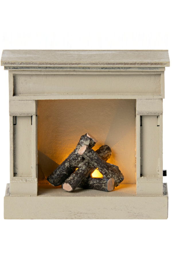 Maileg Mouse Living Miniature Fireplace - Off-White
