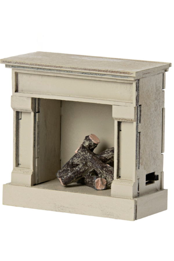 Maileg Mouse Living Miniature Fireplace - Off-White