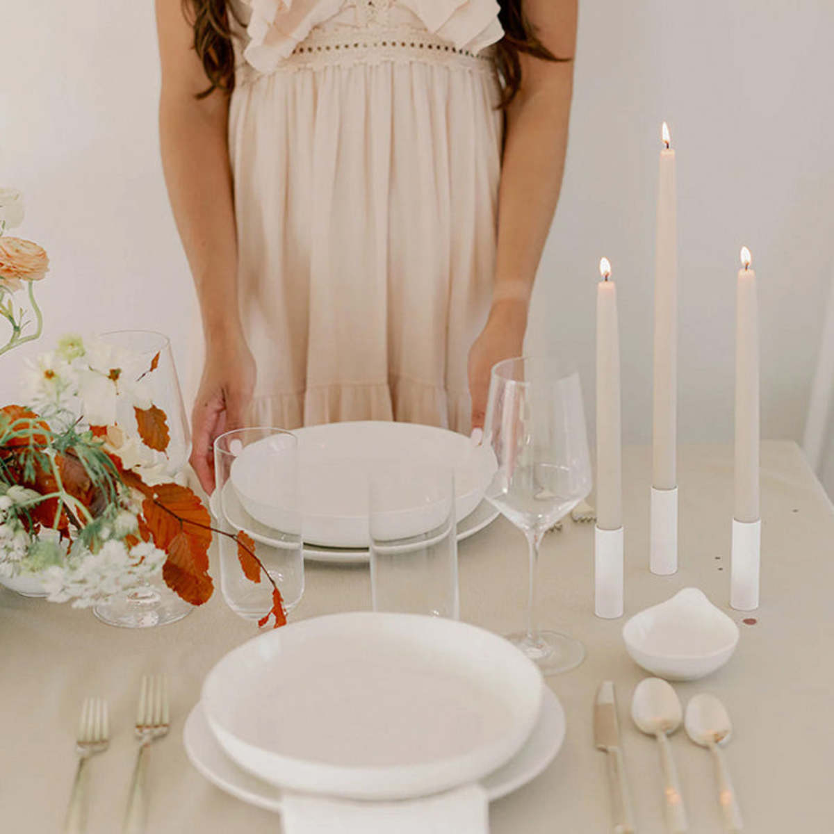 Mo&Co Home Dipped Beeswax Taper Candles - Natural White - Image 2 of 3