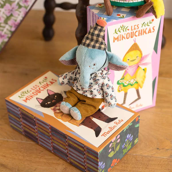 Moulin Roty Les Minouchkas Pablo The Elephant Soft Toy - Blue