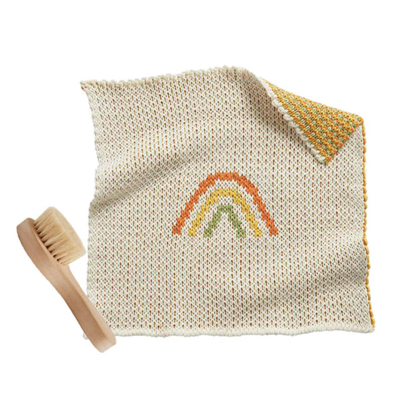Olli Ella Dinkum Doll Accessories - Brush + Rainbow Blanket Set