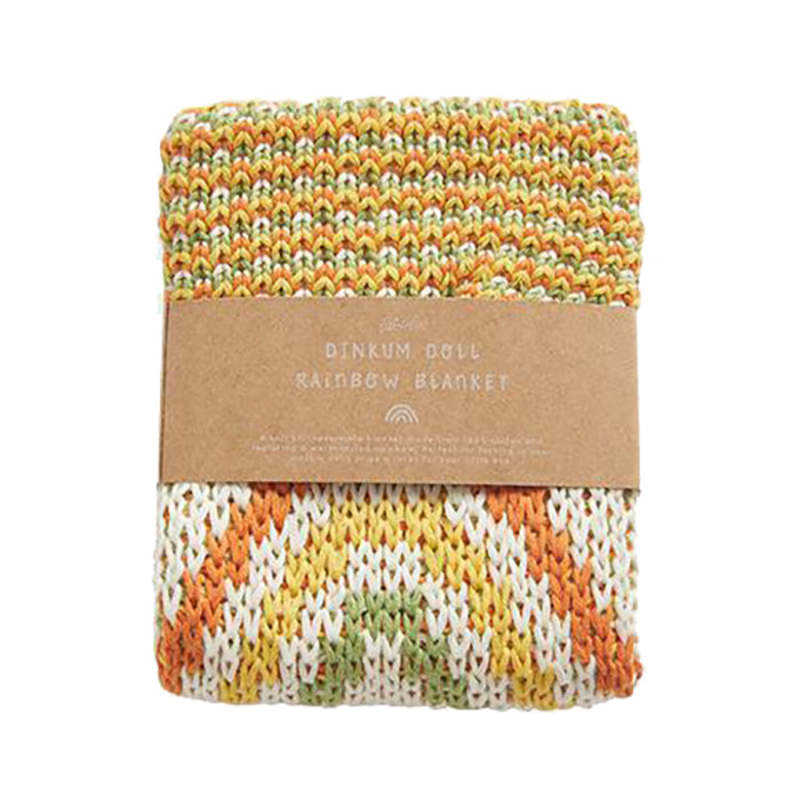 Olli Ella Dinkum Doll Accessories - Brush + Rainbow Blanket Set