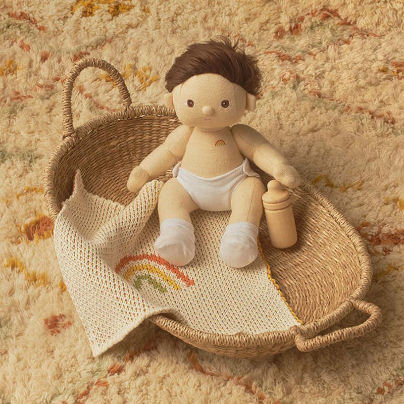Olli Ella Dinkum Doll Accessories - Brush + Rainbow Blanket Set