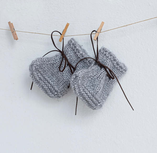 Pequeno Tocon Baby Wool Booties - Grey