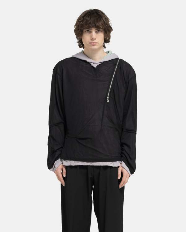 Kiko Kostadinov Knox Mesh Hoodie - Icy Lilac/Jade Green/Black