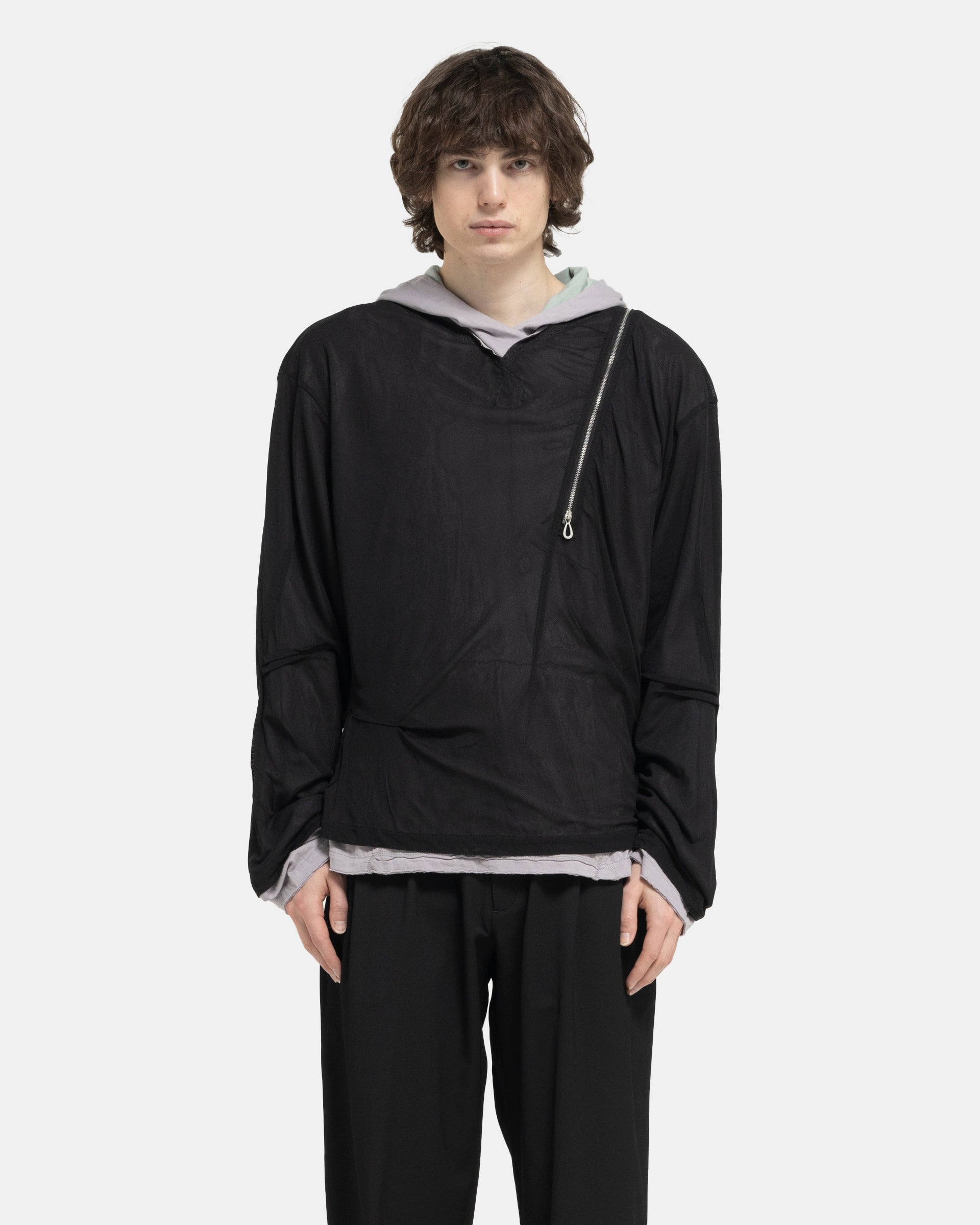 Kiko Kostadinov Knox Mesh Hoodie - Icy Lilac/Jade Green