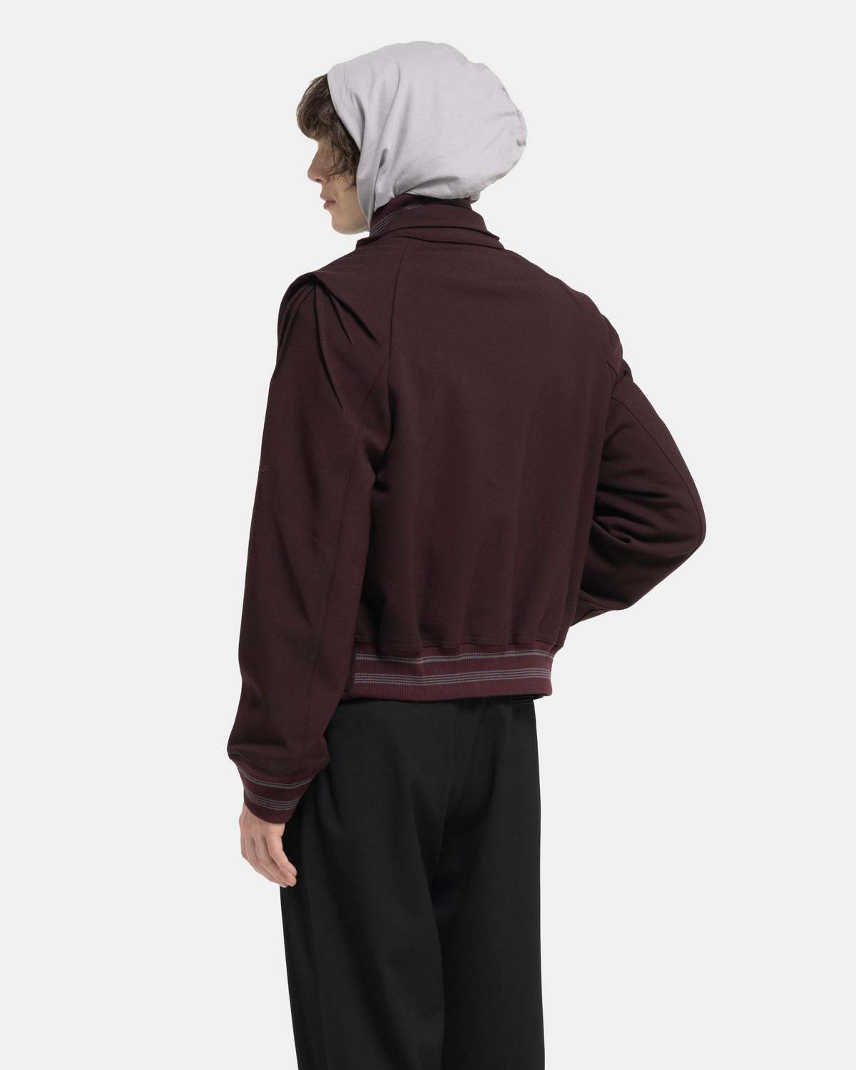 Kiko Kostadinov Ohne Bomber Jacket - Maroon/Brown/Grey | Garmentory