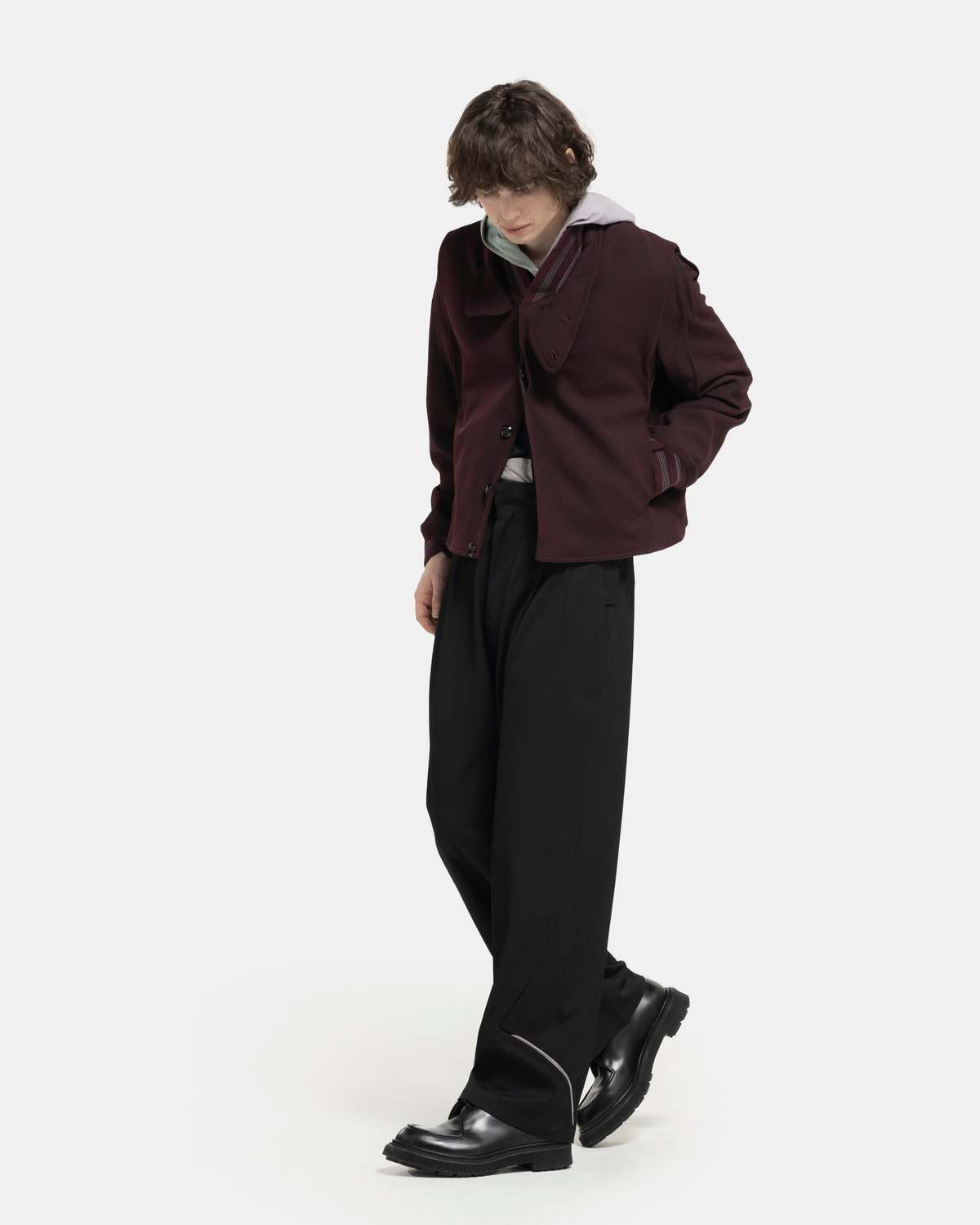 Kiko Kostadinov Ohne Bomber Jacket - Maroon/Brown/Grey | Garmentory