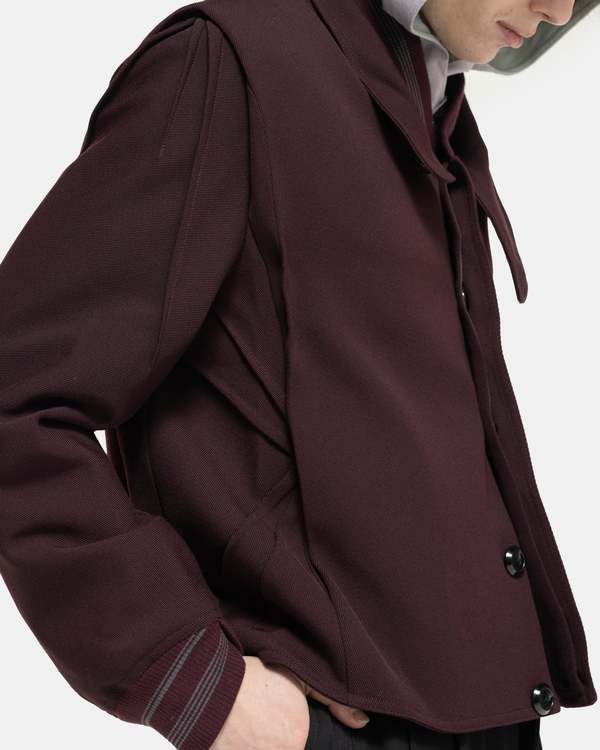Kiko Kostadinov Ohne Bomber Jacket - Maroon/Brown/Grey