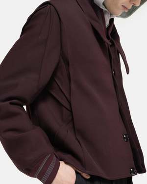 Kiko Kostadinov Ohne Bomber Jacket - Maroon/Brown/Grey | Garmentory