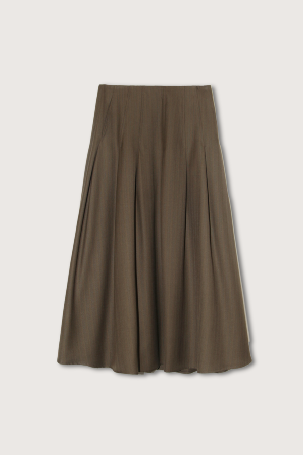Kallmeyer Dakota Pleated Skirt - Dark Olive | Garmentory