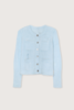 R13 Elongated Shrunken Crew Cardigan - Light Blue - Thumbnail 1