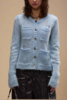 R13 Elongated Shrunken Crew Cardigan - Light Blue - Thumbnail 2