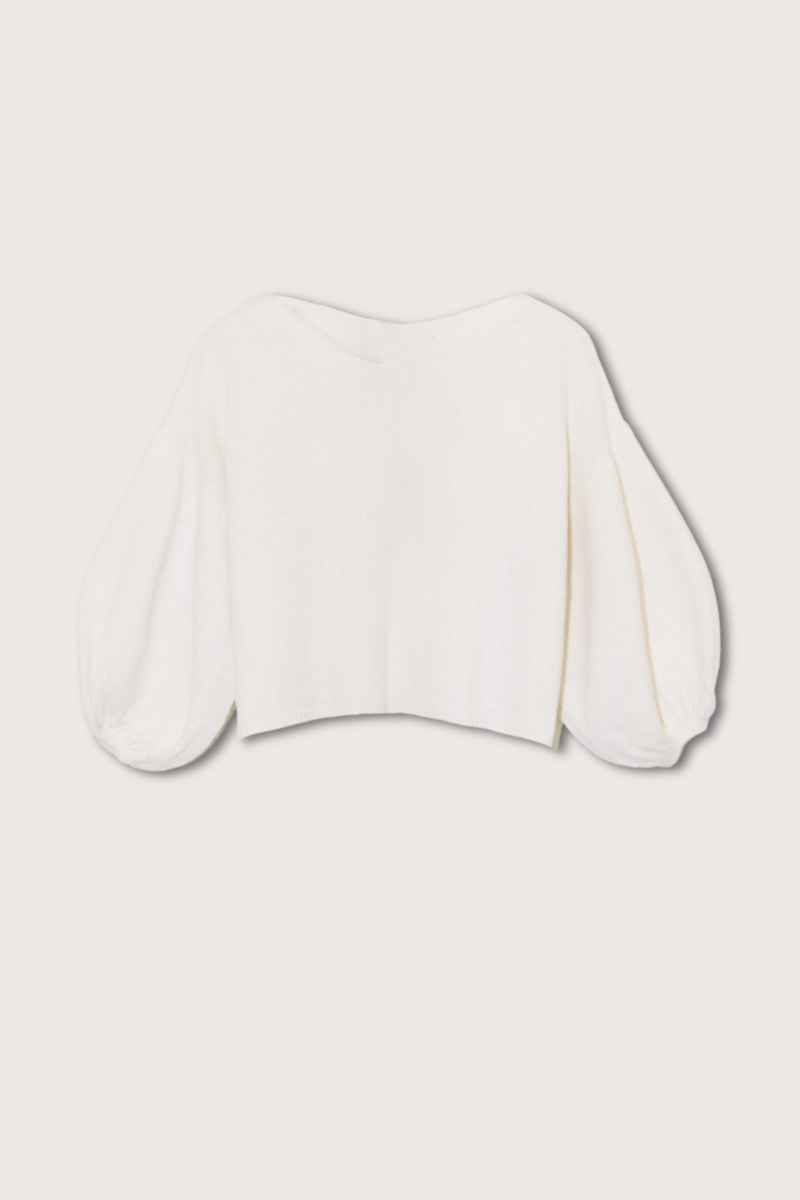 Louiza Babouryan Feather Weight Cashmere Pullover - Cream Louiza Babouryan Feather Weight Cashmere Pullover - Cream