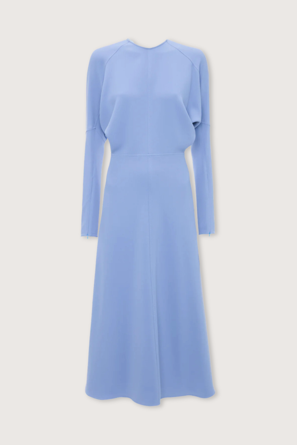 light blue long dresses formal A Line V Neck Light Blue Prom Dresses, Light Blue V Neck Long Formal  Evening Dresses main image 1