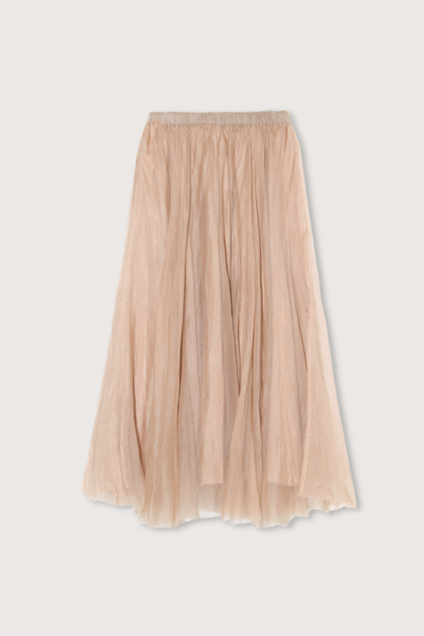 Louiza Babouryan Organza Midi Skirt - Camel