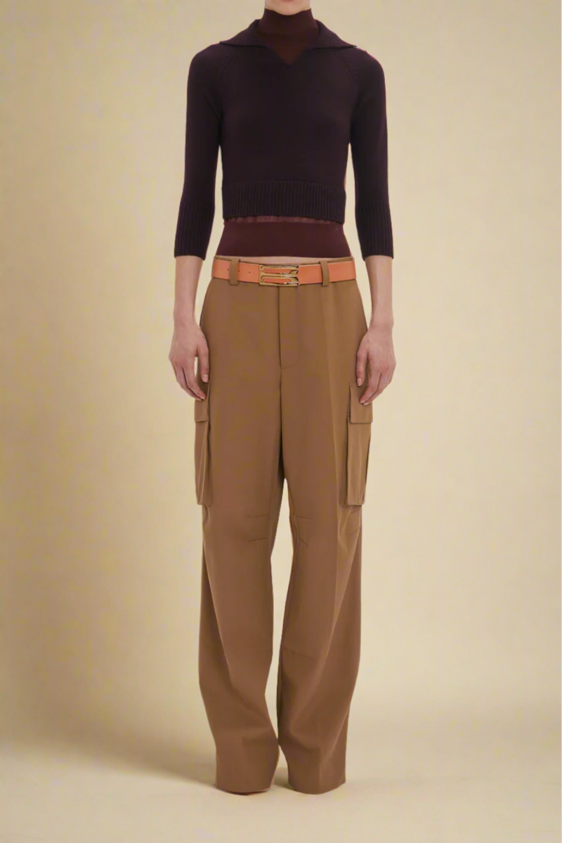 パンツ VICTORIA VICTORIA BECKHAM Pants 1125WTR006041A TOBACCO Victoria Beckham Striped pants | Women's Clothing | Vitkac