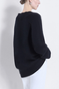 LouLou Studio Sage Deep V-Nk Cashmere Sweater - Black - Thumbnail 3