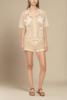Sea NY Sally Crochet S/S Shirt - Tan - Thumbnail 2