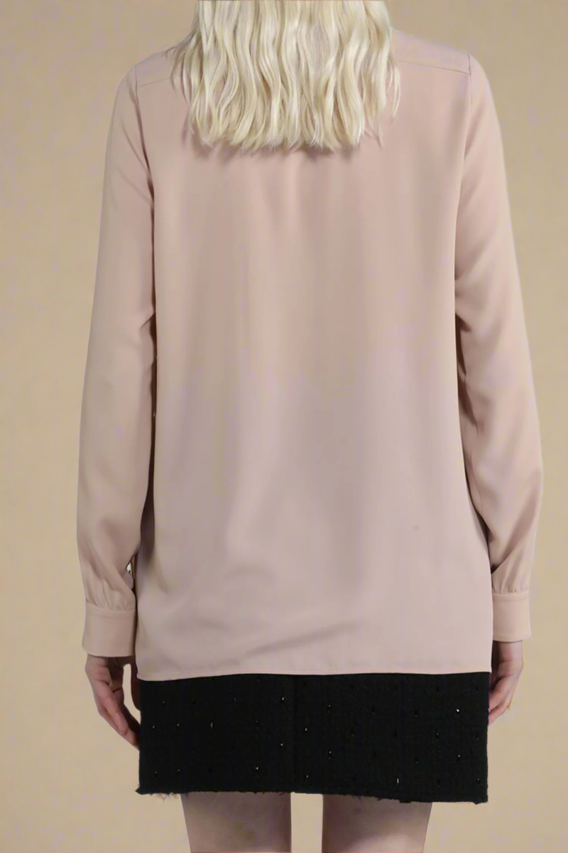 No. 21 Silk L/S Shirt with Lace Trim - Rose No. 21 Silk L/S Shirt with Lace Trim - Rose