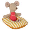 Maileg Mouse Beach Rubber Boat - Yellow Stripes - Thumbnail 5