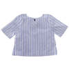 Pequeno Tocon Baby Short Sleeved Shirt - Blue Stripes - Thumbnail 1