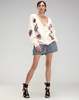 Cynthia Rowley Playful Patchwork Cardigan - White/Red - Thumbnail 4