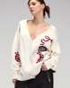 Cynthia Rowley Playful Patchwork Cardigan - White/Red - Thumbnail 5
