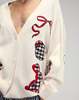 Cynthia Rowley Playful Patchwork Cardigan - White/Red - Thumbnail 6