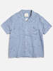 YMC Malick Geo Shirt - Blue White - Thumbnail 1
