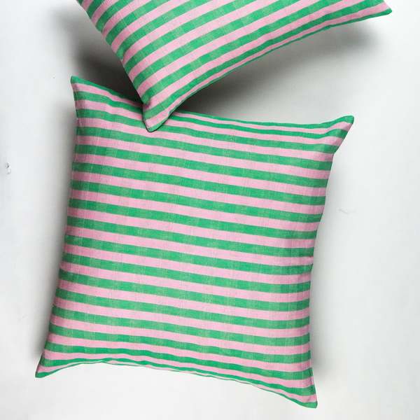 Archive New York Flora Stripe Square Pillow