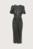 Victoria Beckham Gathered Waist Midi Dress - Black - Thumbnail 1