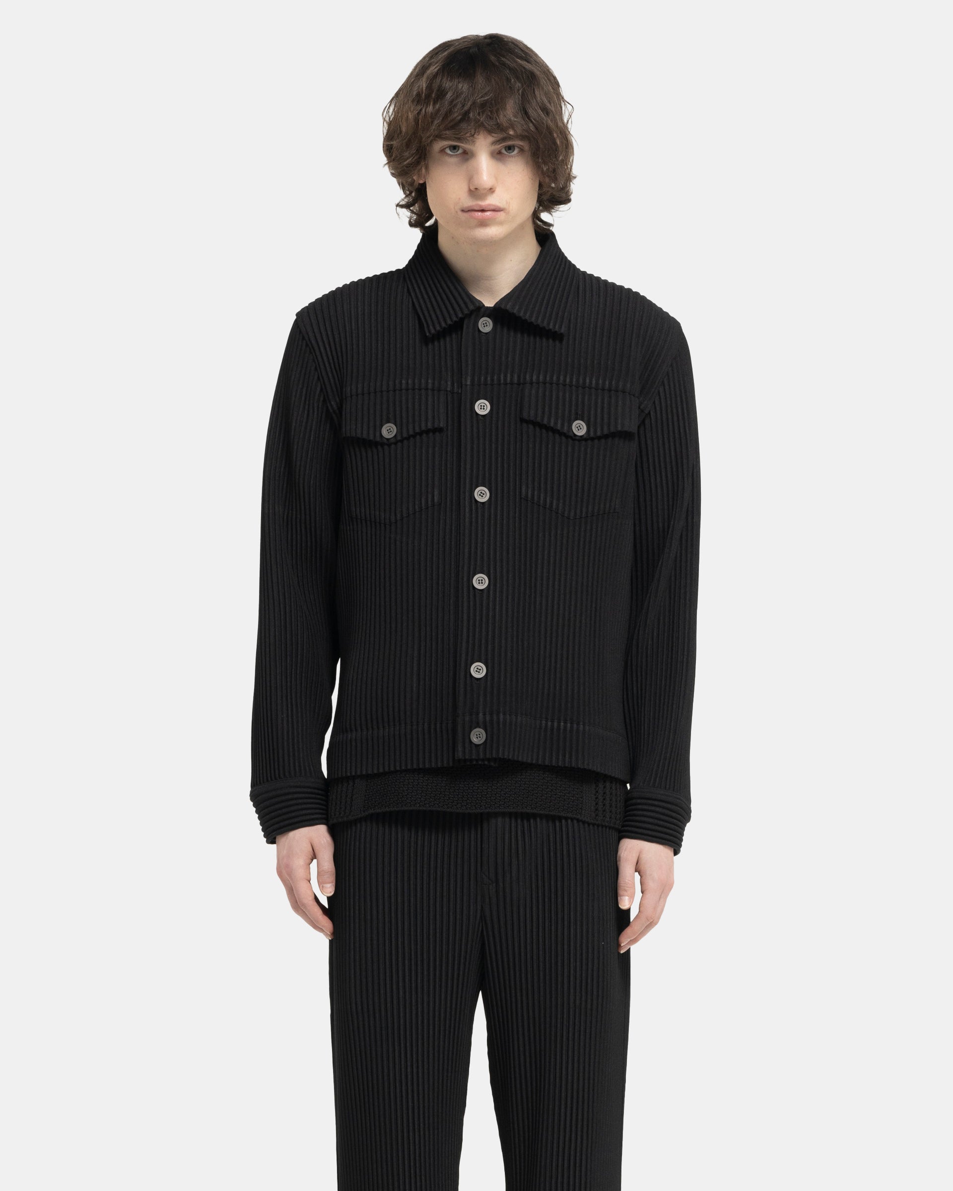 Homme Plissé Issey Miyake Wool-Like Light Jacket - Black