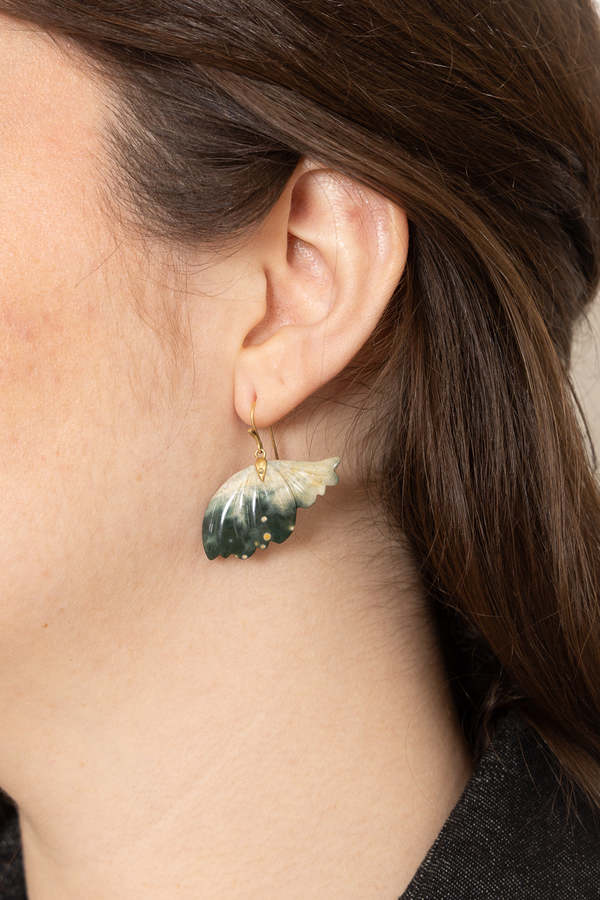 Annette Ferdinandsen Medium Enchanted Fairy Wings - 18k Yellow Gold/Ocean Jasper